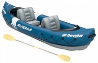 Sevylor Riviera Person Kayak Inflatable 2 Safety Canoe Boat Aluminium Paddles Sevylor Riviera Person Kayak Inflatable 2 Safety Canoe Boat Aluminium Paddles