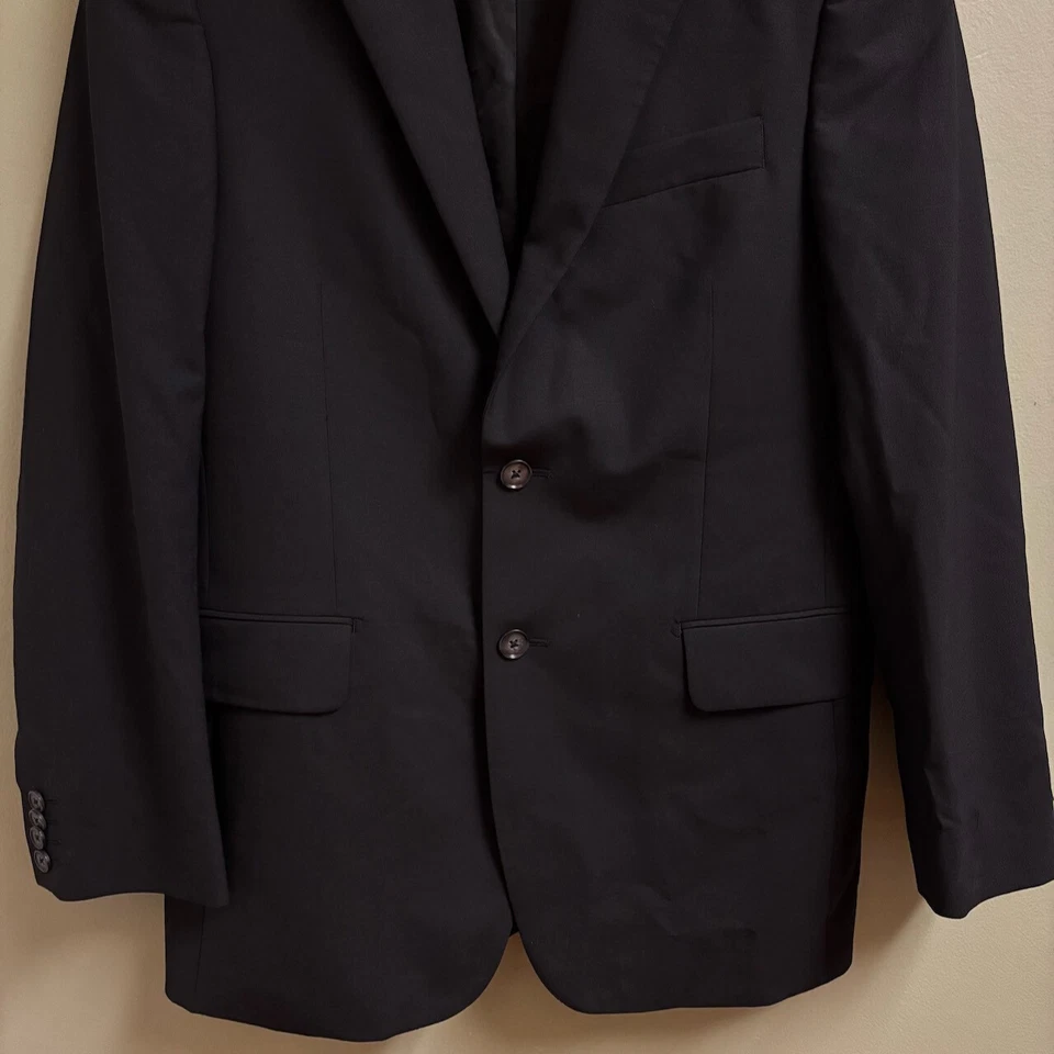 Express Mens Black Wool Blazer Size 38S Single Breasted Classic Preppy - Image 3 of 4