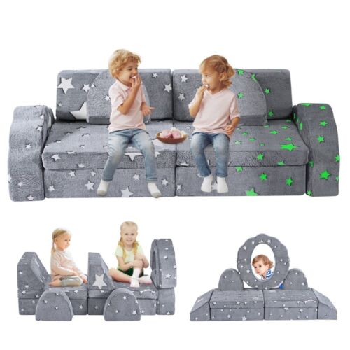 10 Nachtlicht Spielsofa Kindersofa Schlaffunktion Schaumstoffbausteine Modulsofa - Bild 3 von 8