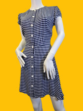 Blue Buffalo Pattern Womens Large Button-Up Dress by Reformation