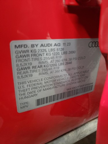 19 20 21 22 23 AUDI Q3 Right Front Axle Shaft ID# 3Q0407272G - Picture 5 of 7