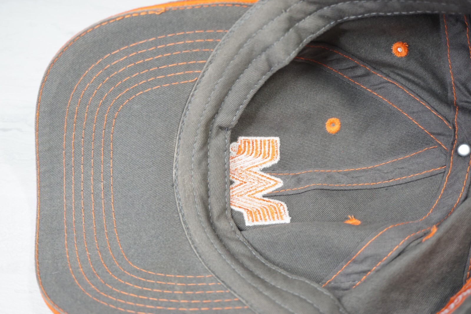 Whataburger Hat Employee Work Uniform Gray Orange Logo Gem