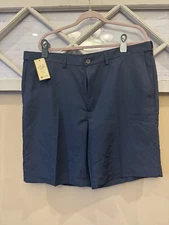 Haggar Cool 18 Pro Performance Golf Shorts Navy Blue Men's 42 NWT