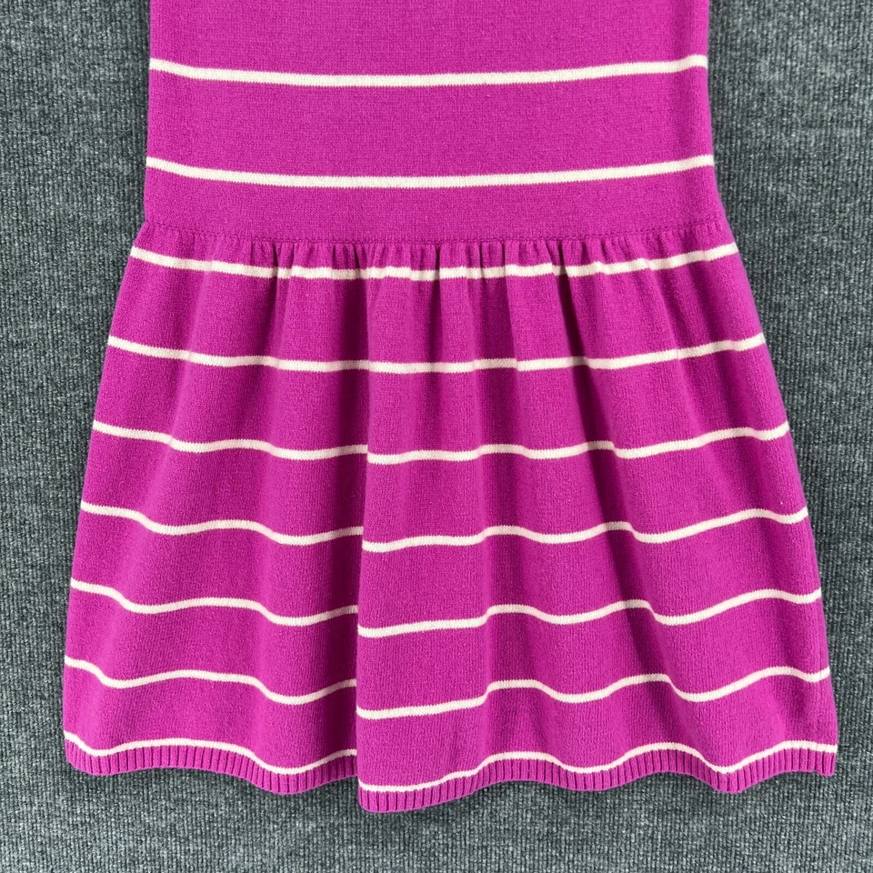 Lands End Girls Sweater Dress Size Large 14 Pink White Turtleneck Preppy Classic - Image 3 of 4