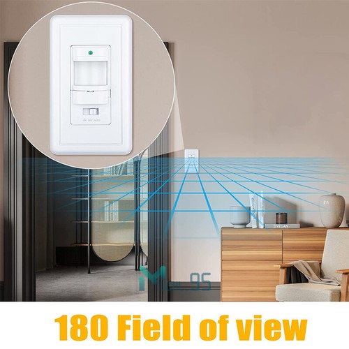 110V Motion Sensor LED Light Switch PIR Occupancy Sensor Single-Pole Wall Switch - Picture 3 of 23