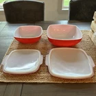 Vintage PYREX Hostess Dishes 515B-015 1.5 qt & 525B 2.5 qt w/ Lids 1950’s