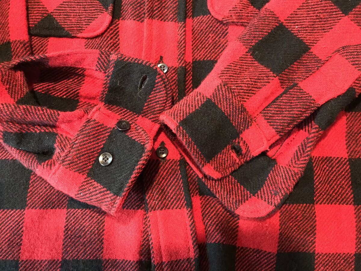 VTG 60s Towncraft JC Penney Mens M Washable Wool Shirt Red VTG 60s Towncraft JC Penney Mens M Washable Wool Shirt Red