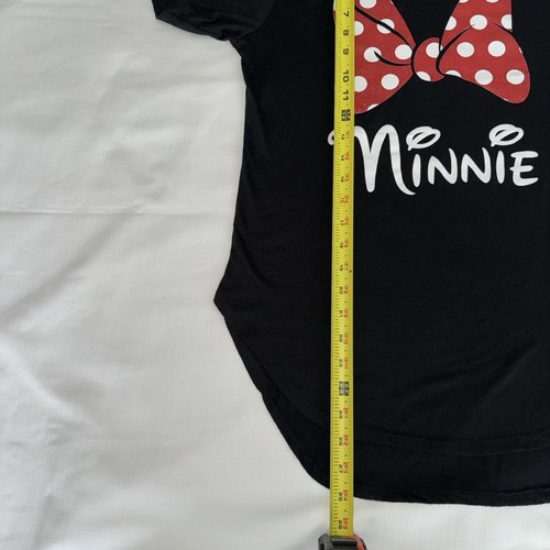 Disney's Minnie Mouse Glitter Bow Womens Long Light T-Shirt Black Size Small 7/9 - Picture 6 of 14