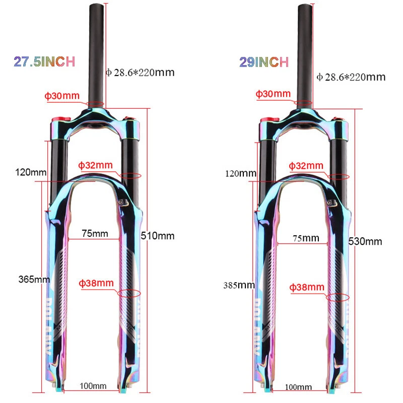 Rainbow MTB Bicycle Air Fork Mountain Bike Front Suspension Fork