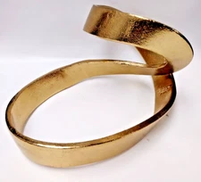 Gold Leaf Mid-Century Modern Iron Ribbon Sculpture