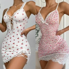 Sexy Women Lingerie Teddy Babydoll Underwear Lace Sleepwear Nightgown Slip Dress