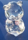 New ListingVTG Fenton Clear Art Glass October Birthday Bear Pink Crystal Heart Birthstone