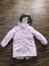 George Girls Pink Hooded Jacket Fleece Lined Size XS 4-5