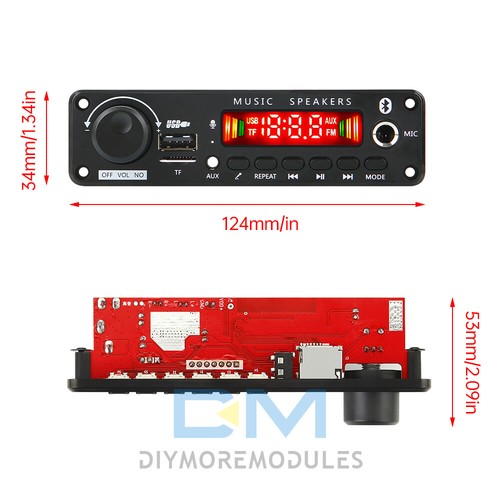 50W Amplifier Bluetooth MP3 Player Decoder Board DC6-18V FM Radio TF Car kit - Picture 7 of 13