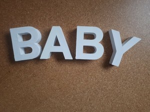 Deko 3d Buchstaben Baby Pappe Weiss Ebay