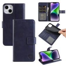 Leather Wallet Case Flip Cover With Card Slot For All iPhones + Screen Proector
