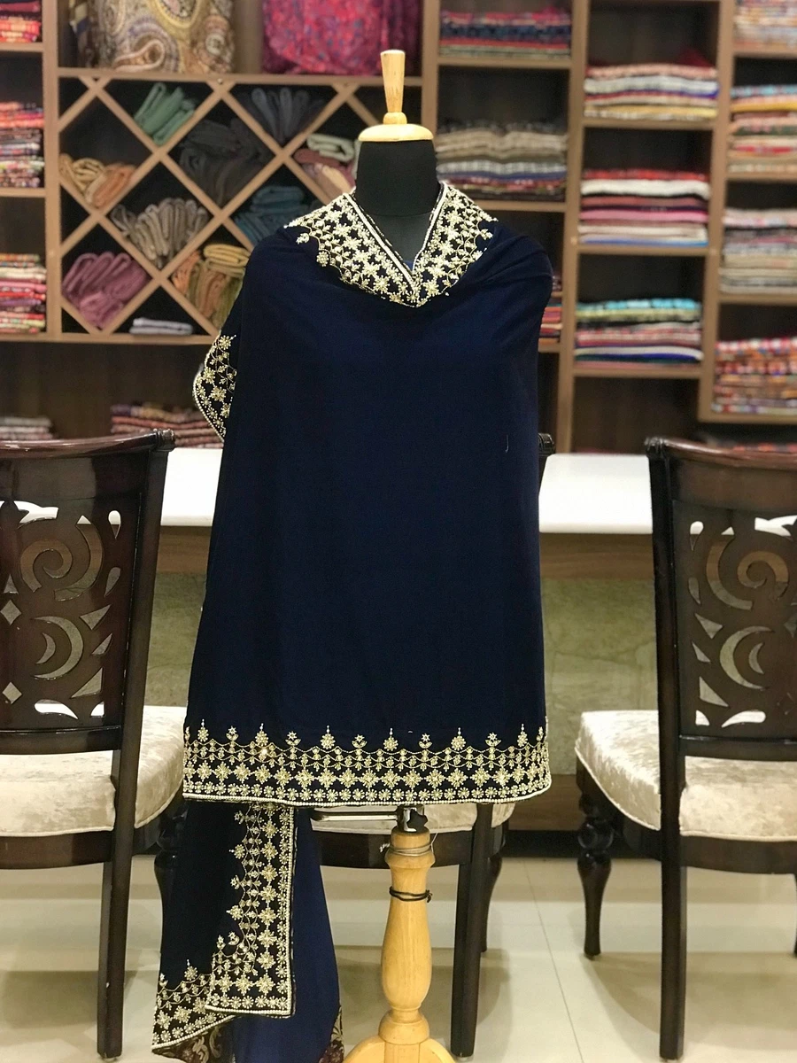 Velvet dress cheap hand work