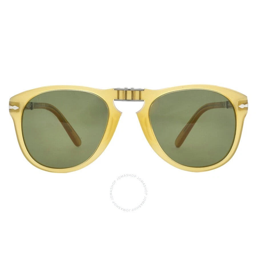 Persol PO0714SM 204/P1 Steve McQueen Polarized Sunglasses Opal Yellow Green 54mm