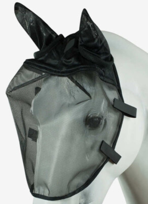 Horze Bridle Fly Mask Breathable Black Polyester Mesh
