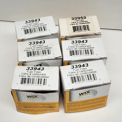 WIX Set of 6 Cartridge Fuel Metal Canister Filters