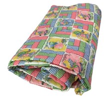 Vtg Pre-quilted Fabric Sunbonnet Sue Gingham Log Cabin Holly Hobbie Style 4 yds