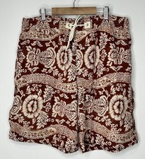VTG Polo Ralph Lauren Shorts Mens XL Red Hawaiian Floral Swimming Trunks Mesh
