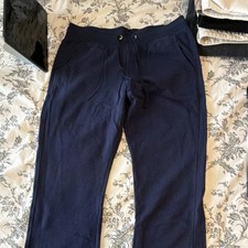 Hanes Men's Navy Blue Sweatpants M Regular Cotton Blend, Elastic Waist, Pockets