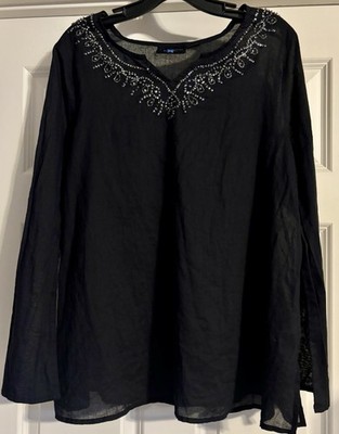 NWOT New Additions Maternity Old Money Quiet Luxury Coastal Preppy Beaded Size M