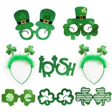 St. Patrick's Day Glasses Headbands 8 Packs Party Favors, Irish Green Shamroc...
