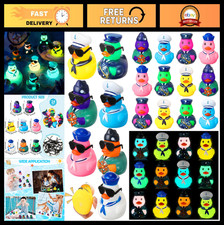 48 Pcs Glow in the Dark Rubber Ducks with Sunglasses - Mini Nautical Party Decor
