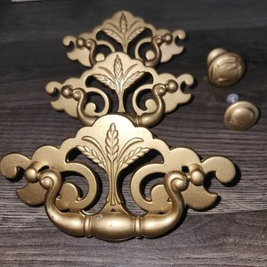 Ornate Metal Gold Drawer Pulls