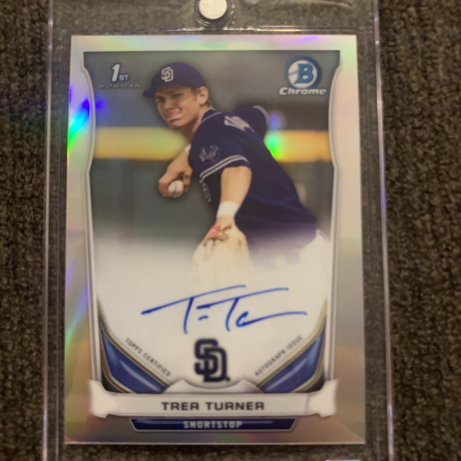 2014 Bowman Chrome Draft Pick Autograph Refractor Trea Turner Rookie  Phillies