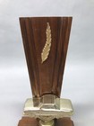 VINTAGE 1968 CAR RACING AUTOMOBILE TROPHY AWARD - METAL & WOOD - 10.5” Tall — photo 3