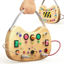 Montessori Toddler Busy Board Sensory Toys for Toddlers Wooden Autism Wood