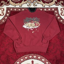 Vintage 90s Morning Sun Labrador Puppy Holidays Sweatshirt Size L Made in USA