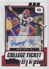 2021 Contenders Draft Picks College Game Ticket Purple Monty Rice #217 Auto 0c2