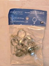 (14) Brass / Gold Colored  Clip-On Cafe Curtain Rings (for 7/16” Rod)