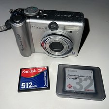 Canon PowerShot A80 Digital Camera 4MP For Parts Repair As-Is BAD BATTERY COMP..