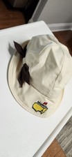 Vintage 70s Happy Cappers The Masters Golf Cotton Bucket Yellow Hat RARE Golfing