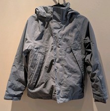REI Size M 10-12 Kids Gray Fleece Shell Hooded Full Zip Outdoor Jacket 416
