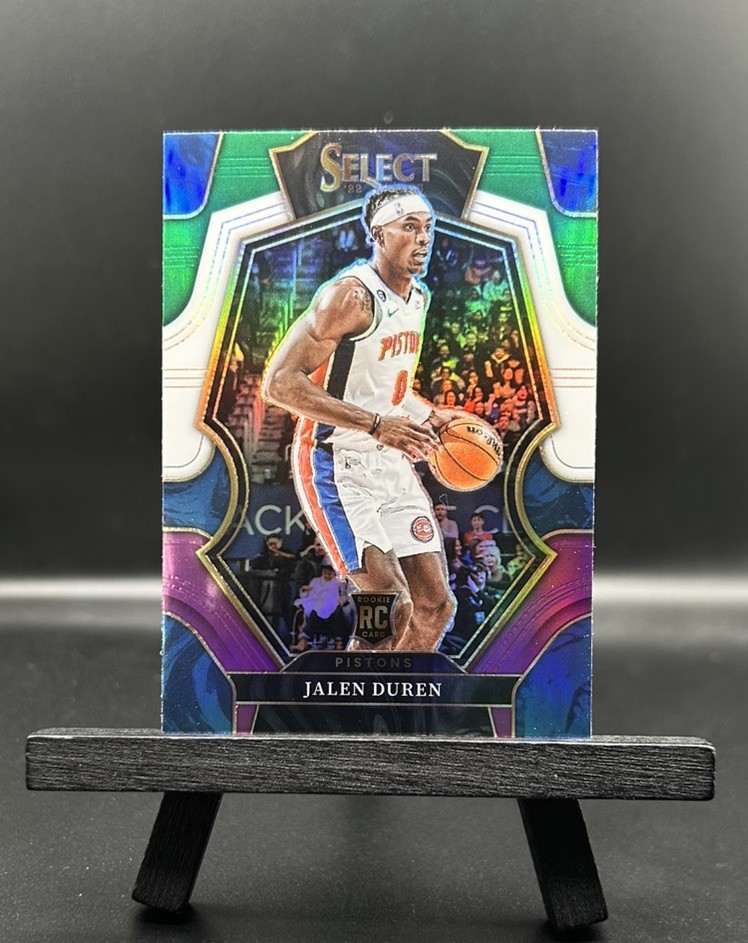 2022-23 Panini Select Premier Level Jalen Duren RC Green White Purple Prizm #176