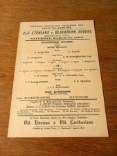 1882 FA Cup Final Programme - Old Etonians v Blackburn (double sided) *FREE P&P*