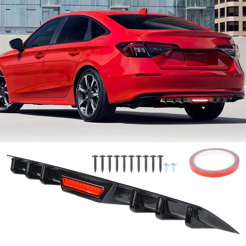 Glossy Rear Bumper Diffuser Spoiler w/ LED Tail Light For Infiniti G35 G37 Sedan