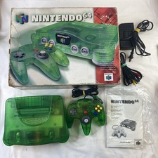 Nintendo 64 N64 Funtastic Jungle Green CONSOLE and BOX Tested RARE Complete