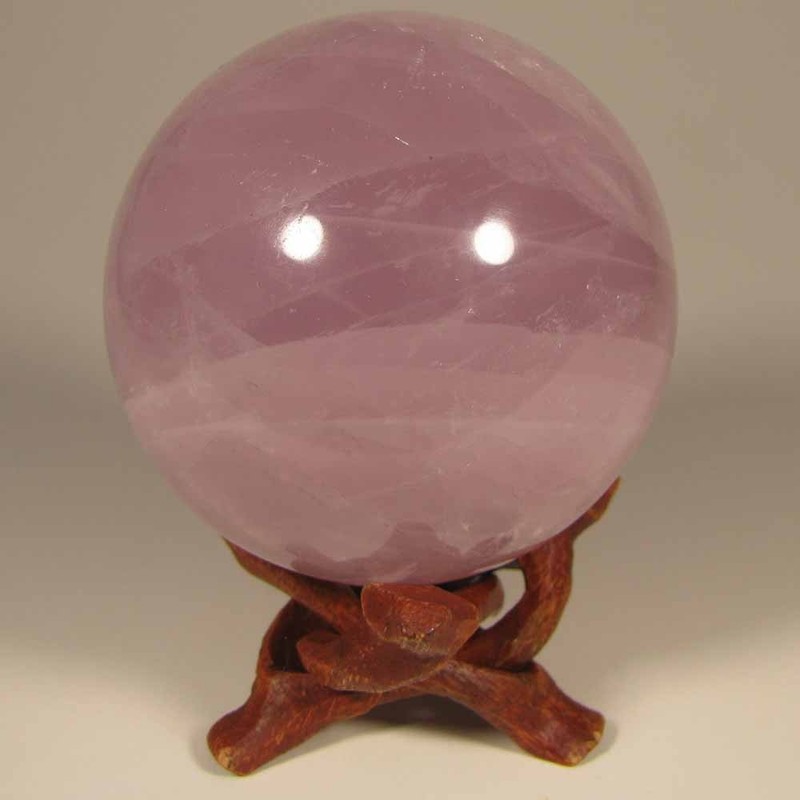 2.4" ROSE QUARTZ Crystal Sphere Ball w/ Stand - Madagascar - 61mm