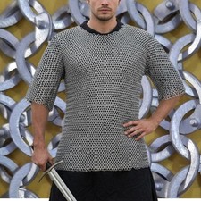 9 mm Chainmail Shirt   Short Sleeve Flat Riveted Aluminum Chainmail shirt