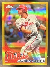 2010 Topps Chrome Jayson Werth Gold Refractor 35/50 #127 Philadelphia Phillies
