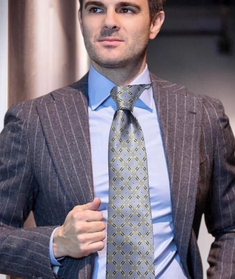 🔥🔥🔥GIANNI VIERA (GV), CORBATA DE SEDA SATINADA CLÁSICA ITALIANA CLÁSICA DE LUJO, NUEVA SIN ETIQUETAS Foto 4 de 4