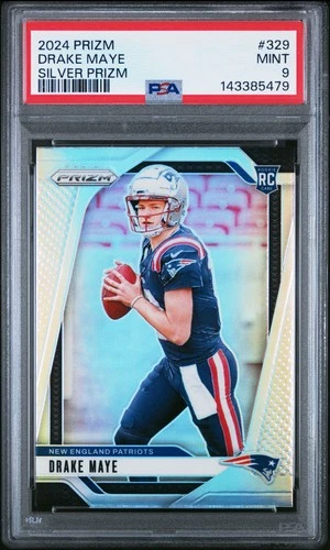 2024 PANINI PRIZM SILVER PRIZM #329 DRAKE MAYE ROOKIE RC PSA 9