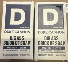 Duke Cannon Midnight Swim Big Brick of Soap – Sandalwood + Lavender Scent 2 Pack